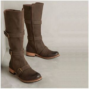 Fortress of Inca X Anthropologie Delrey Nubuck Leather Buckle Detail Knee High M